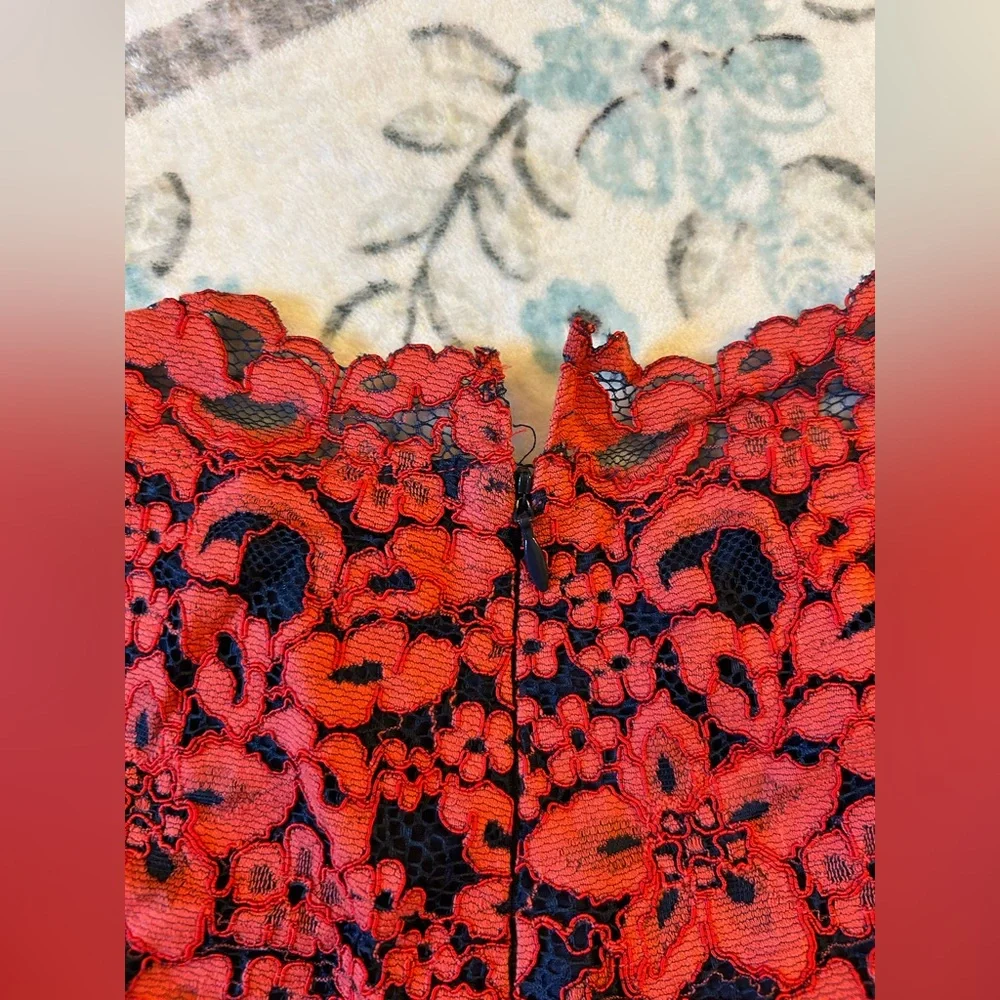 Shoshanna Red Lace Mini Dress - Picture 15 of 15